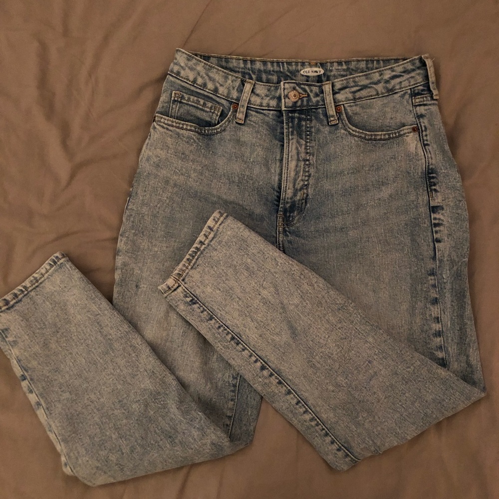High Waisted Straight Leg Light Wash Jeans